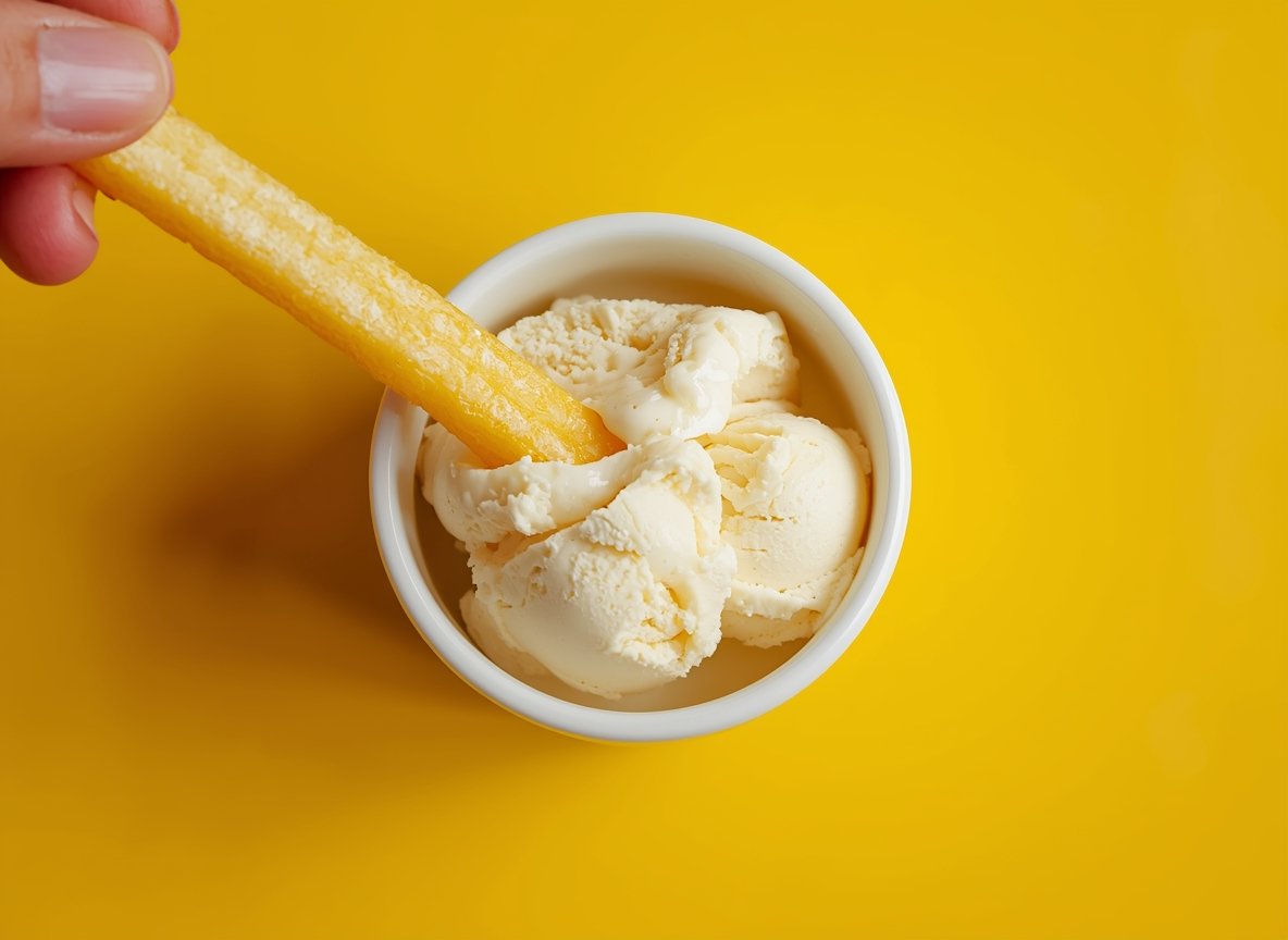 Fries with ice cream