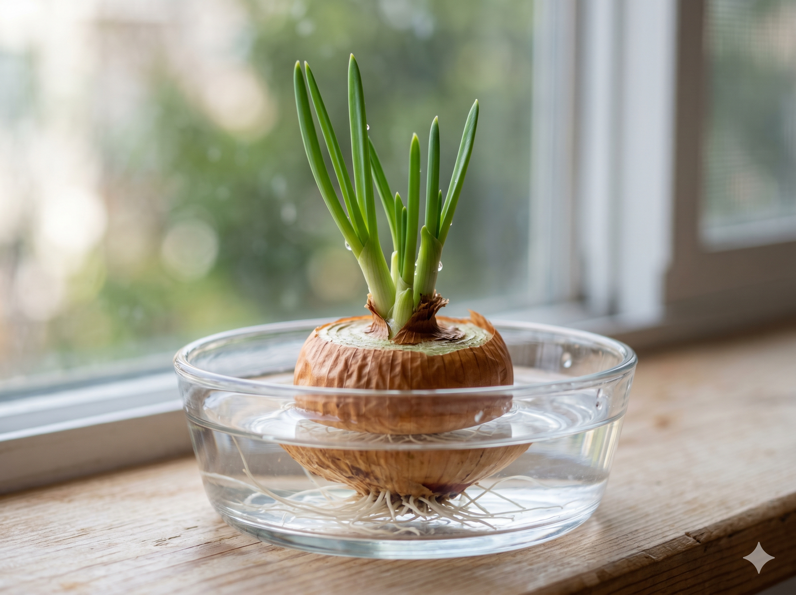 Spring onions regrowing